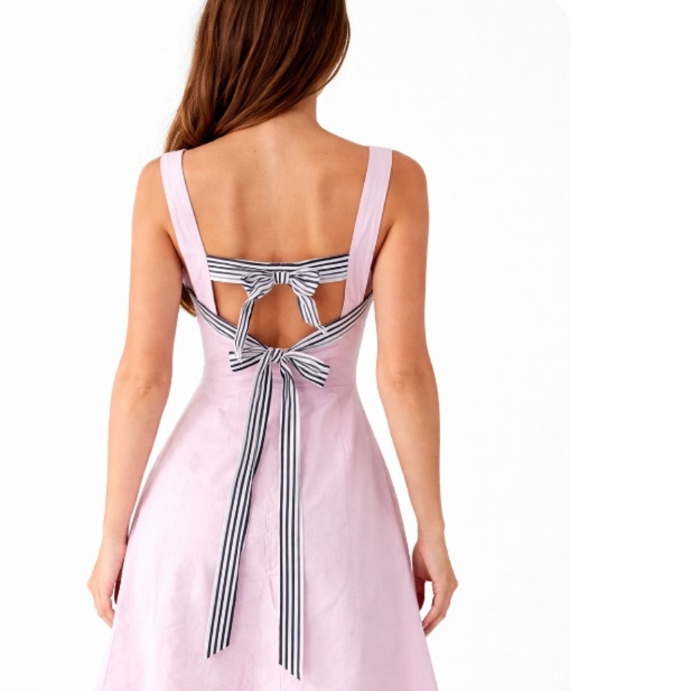 TARA JARMON PINK SILK MIDI DRESS